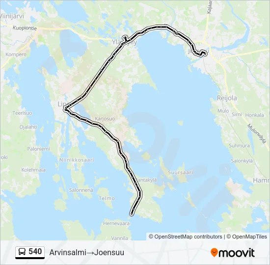 540 Bus Line Map