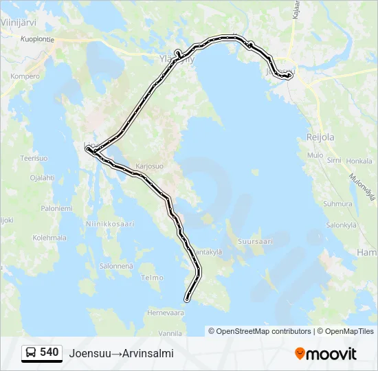 540 Bus Line Map