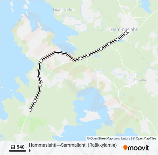 540 Bus Line Map