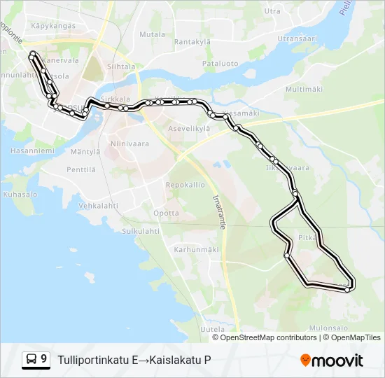 9 Bus Line Map