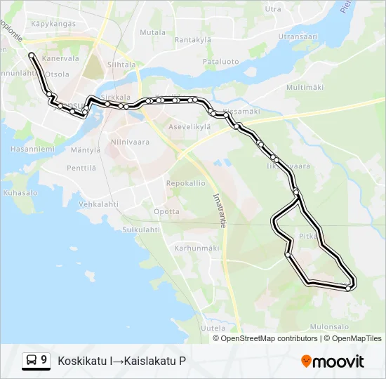 9 Bus Line Map