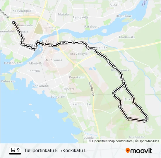 9 Bus Line Map