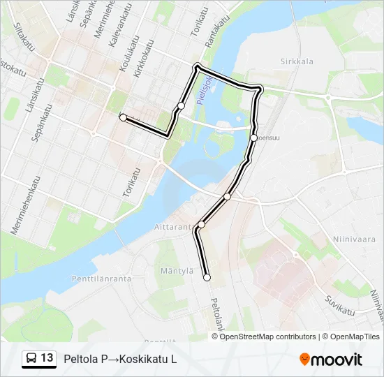 13 Bus Line Map