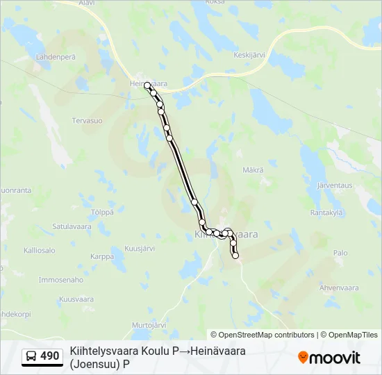 490 Bus Line Map