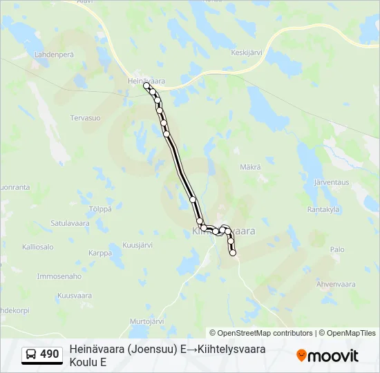 490 Bus Line Map