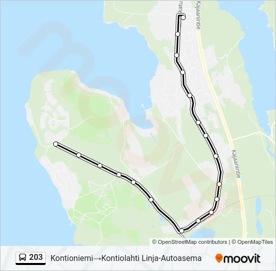 203 Bus Line Map