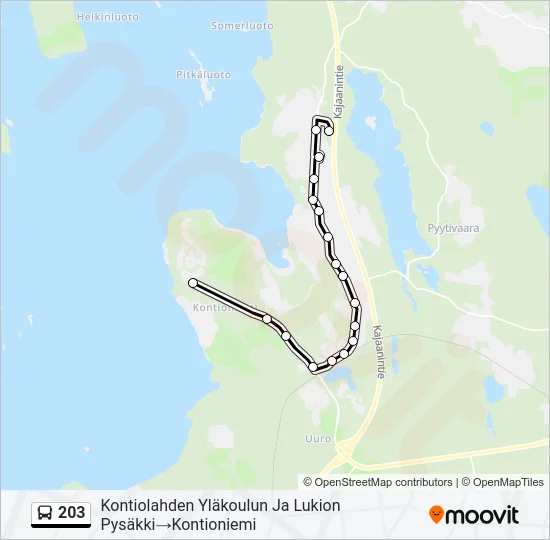 203 Bus Line Map