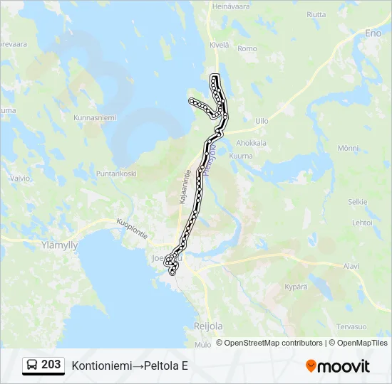 203 Bus Line Map