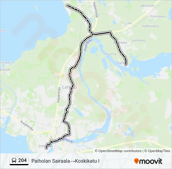 204 Bus Line Map