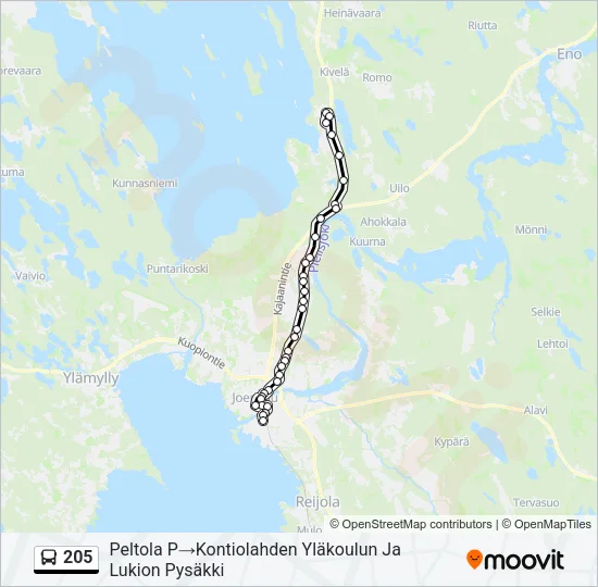 205 Bus Line Map