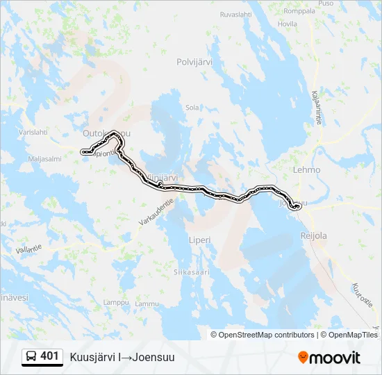 401 Bus Line Map