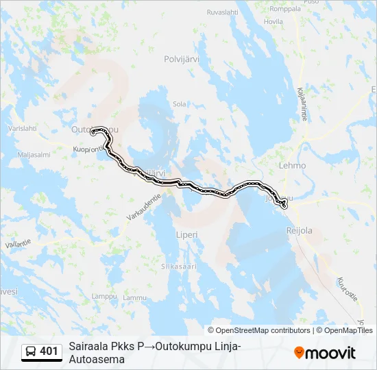 401 Bus Line Map