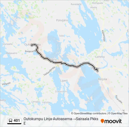 401 Bus Line Map