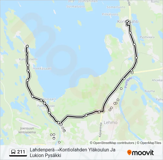 211 Bus Line Map