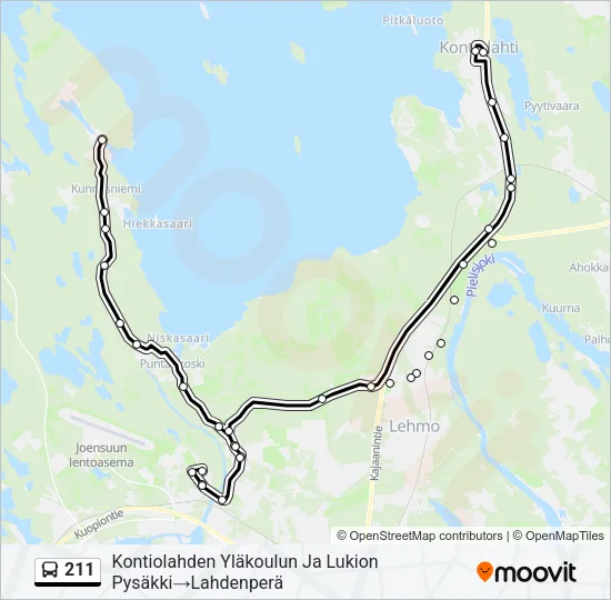 211 Bus Line Map