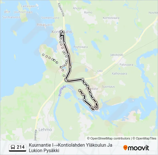214 Bus Line Map