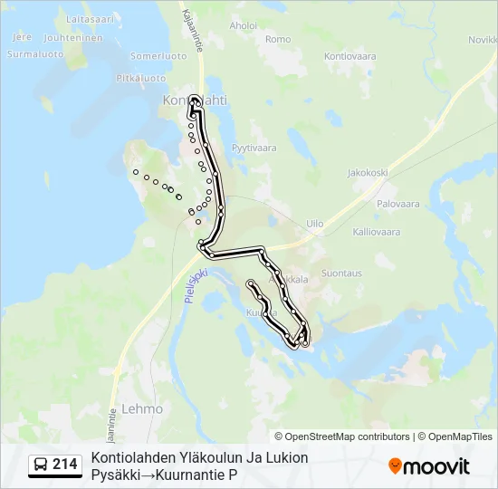 214 Bus Line Map