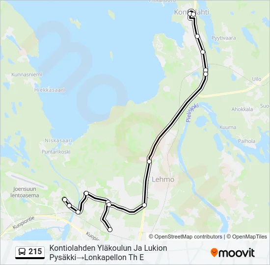 215 Bus Line Map