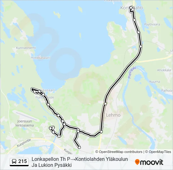 215 Bus Line Map