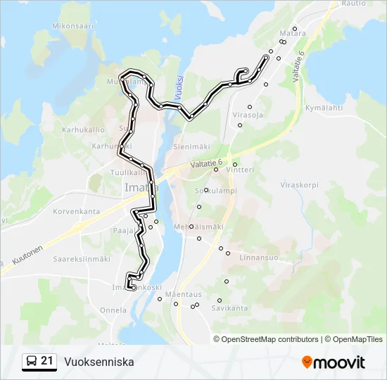 21 Bus Line Map