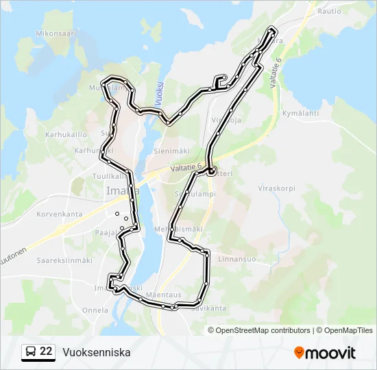 22 Bus Line Map