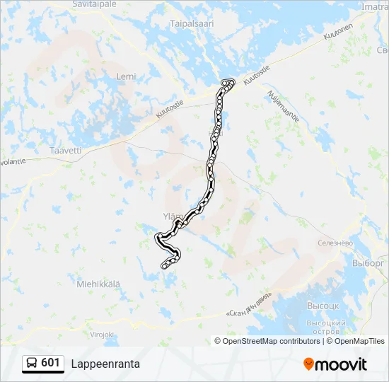 601 Bus Line Map
