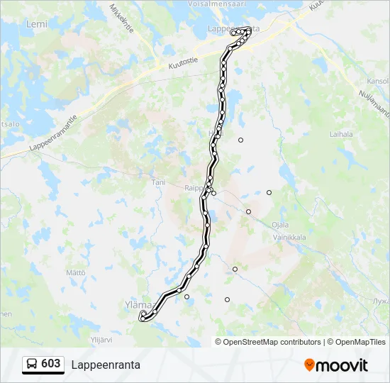 603 Bus Line Map