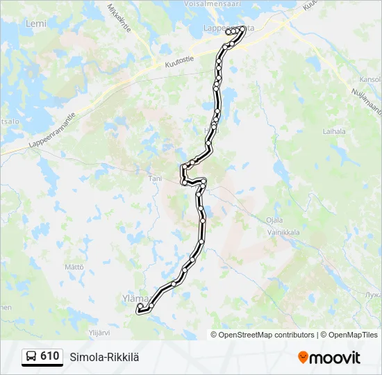 610 Bus Line Map