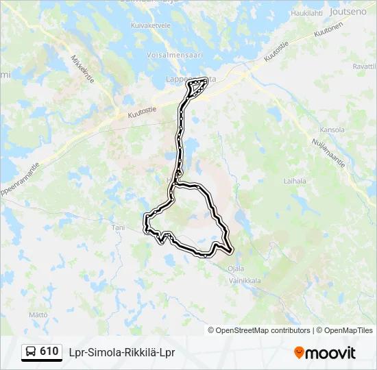 610 Bus Line Map