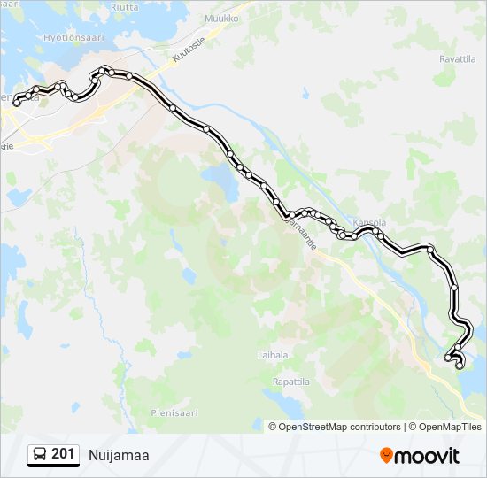 201 bus Line Map