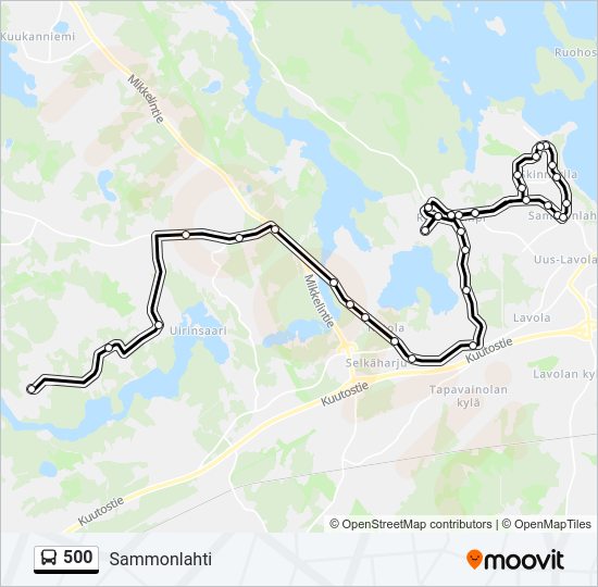 500 bus Line Map