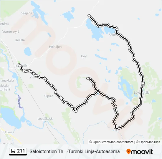 211 Bus Line Map