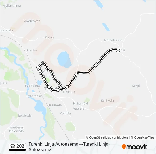 202 Bus Line Map
