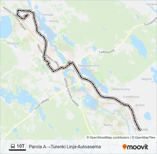 10T Bus Line Map