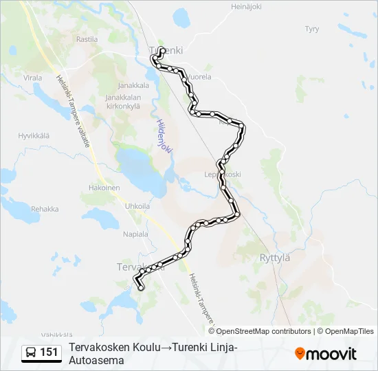 151 Bus Line Map