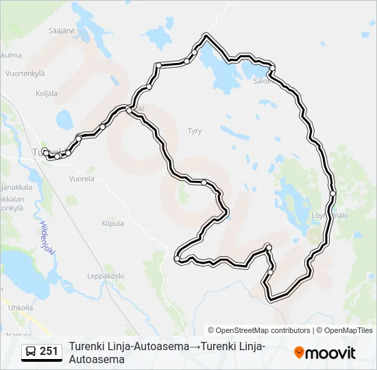 251 Bus Line Map