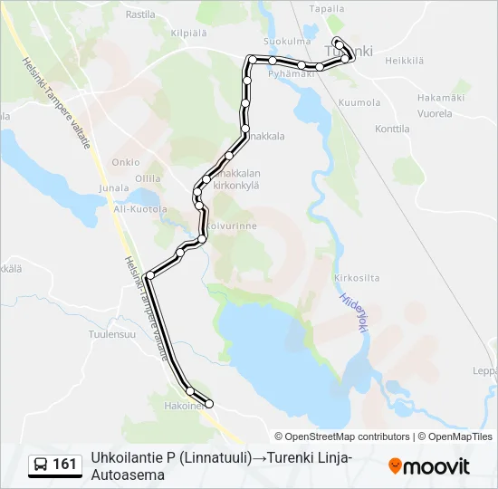 161 Bus Line Map