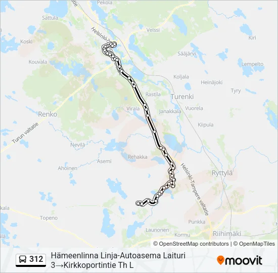 312 Bus Line Map