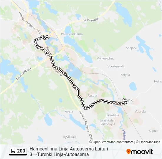 200 Bus Line Map