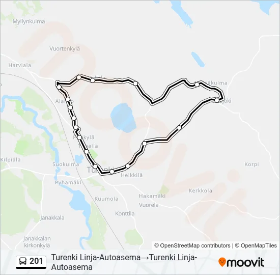 201 Bus Line Map