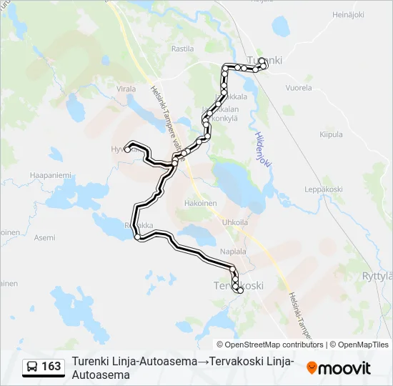 163 Bus Line Map