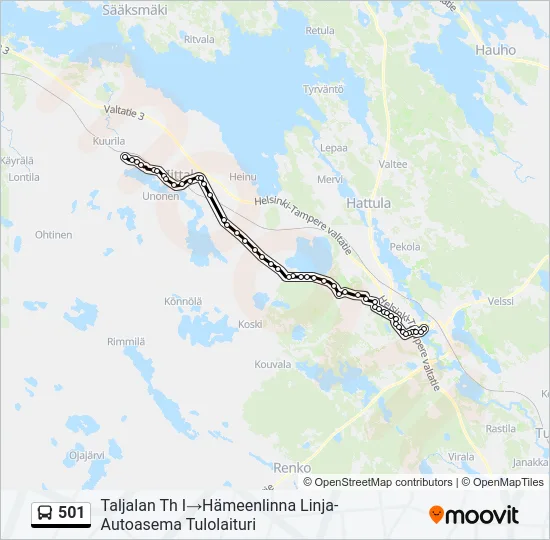 501 Bus Line Map