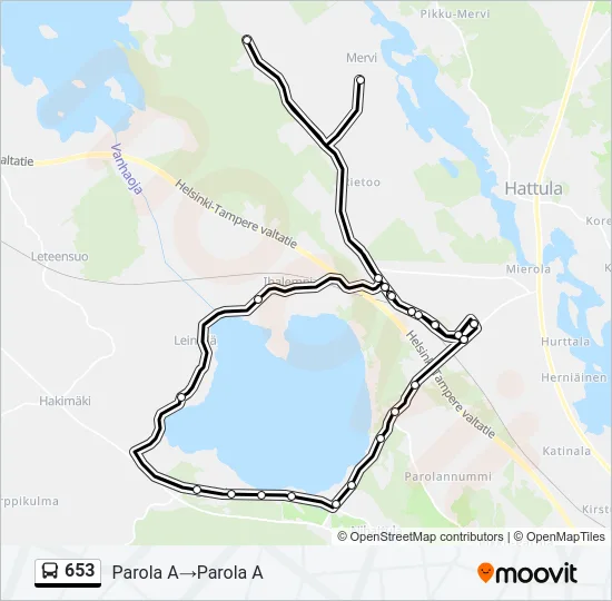 653 Bus Line Map