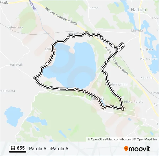 655 Bus Line Map