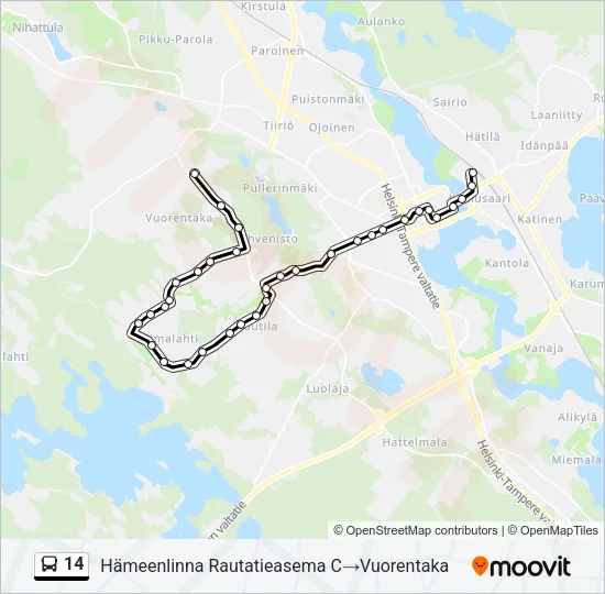 14 Bus Line Map