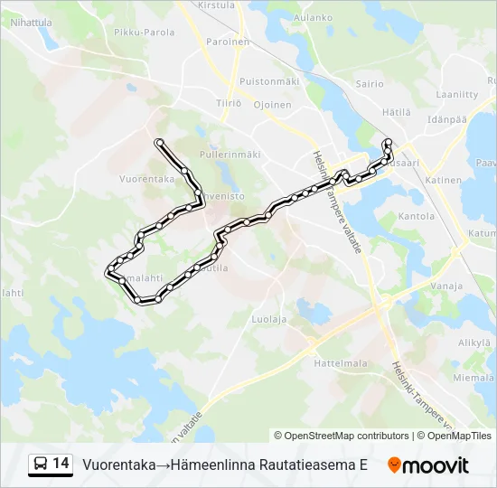 14 Bus Line Map