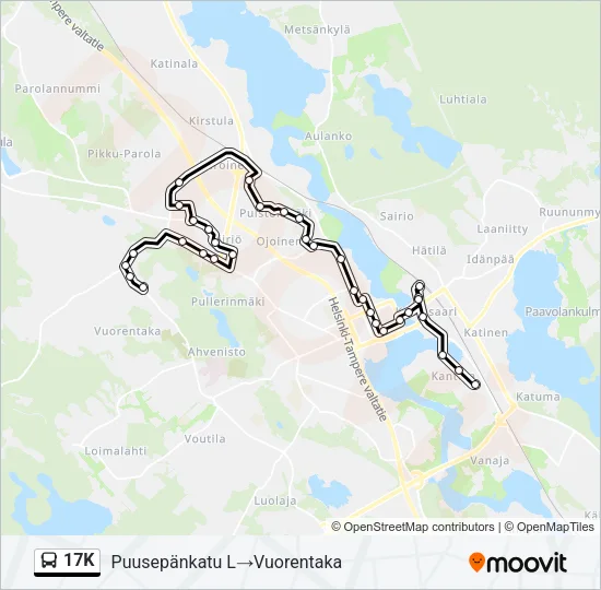 17K Bus Line Map