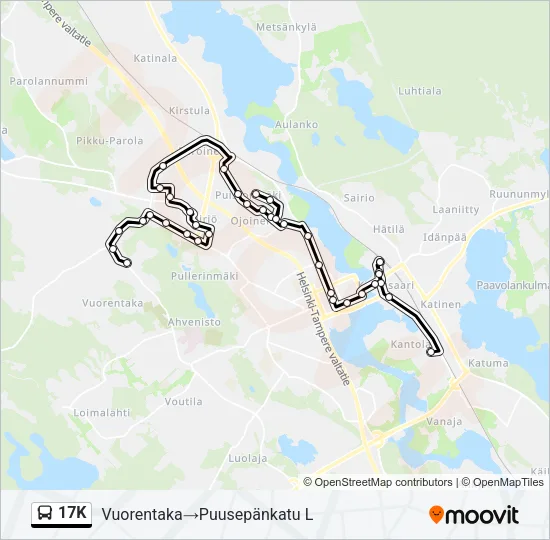 17K Bus Line Map