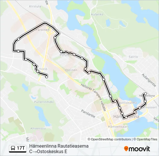 17T Bus Line Map