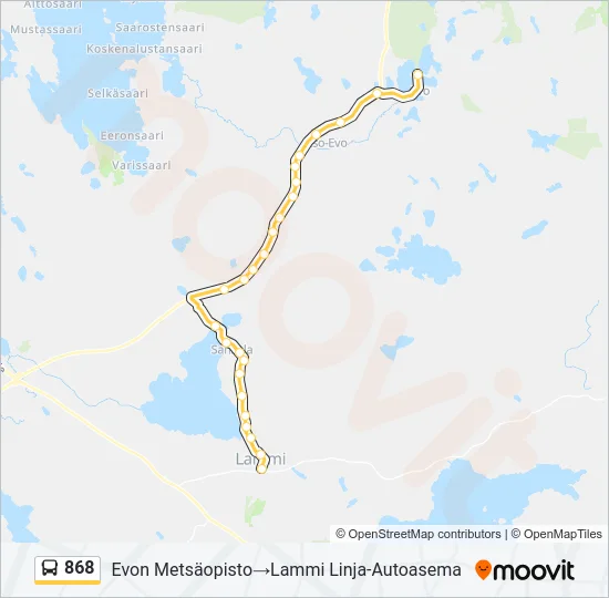 868 Bus Line Map